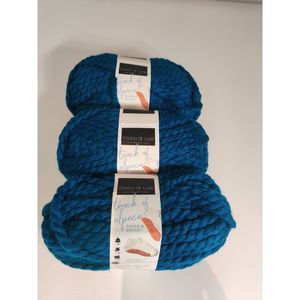 Touch Of Alpaca Thick & Quick Lion Brand Yarn Jumbo 7 Tourmaline, 3 pack Lot